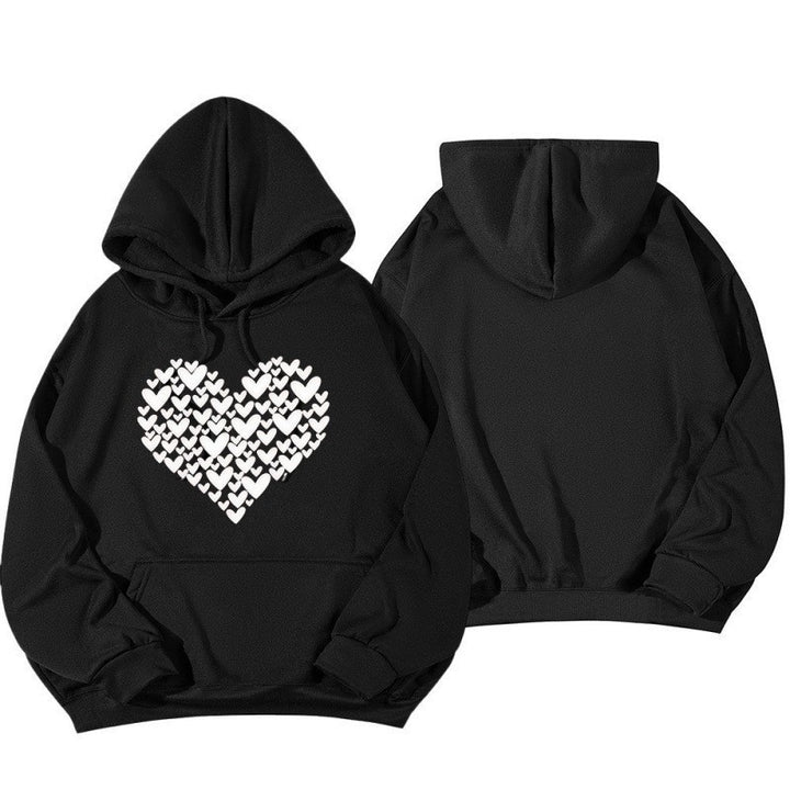 Kvinders hætte Sweatshirt med stort hjerte design Skovae