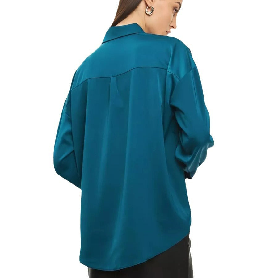 Damer Elegant bluse top lavet af kvalitets satin Stilla