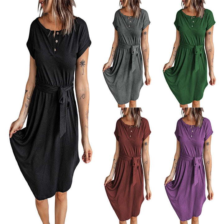 Dame Fritids Button-Up Kjole Stilla