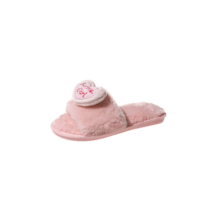 Dame Krammende Pantoletten med hjerteformet design og blødt fleece Stilla