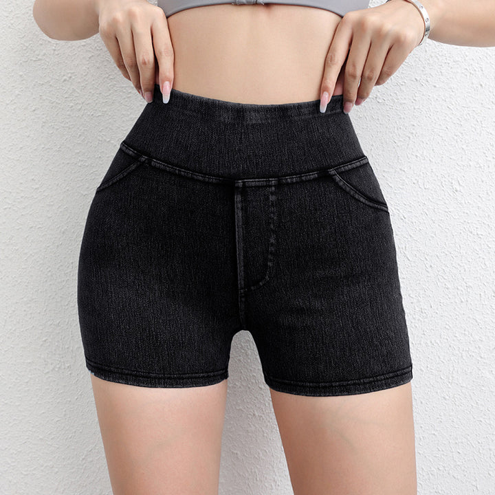 Dame jeans-shorts med figursyet snit og høj talje Stilla