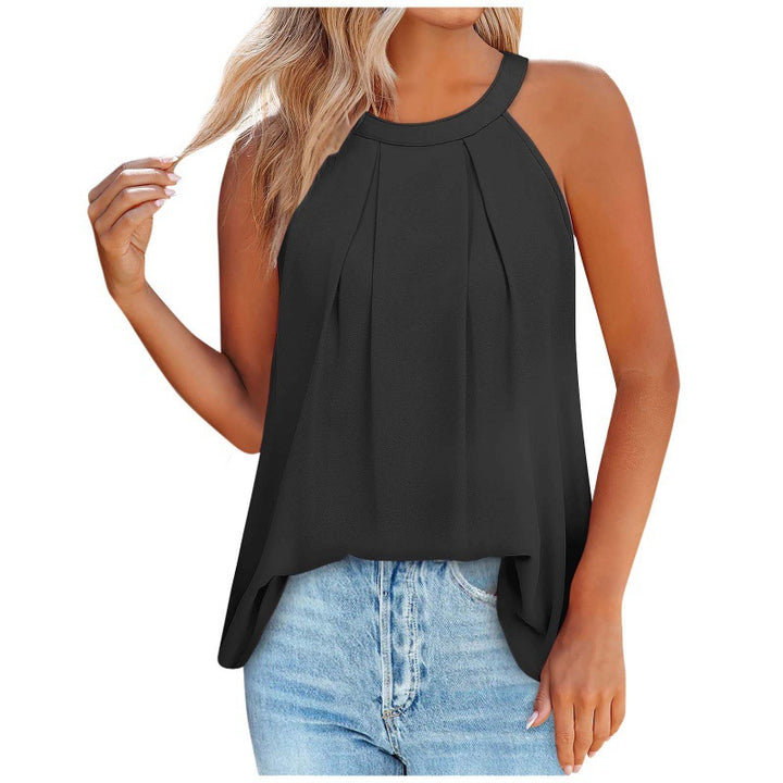 Dame Løs Bluse med Plissering Stilla