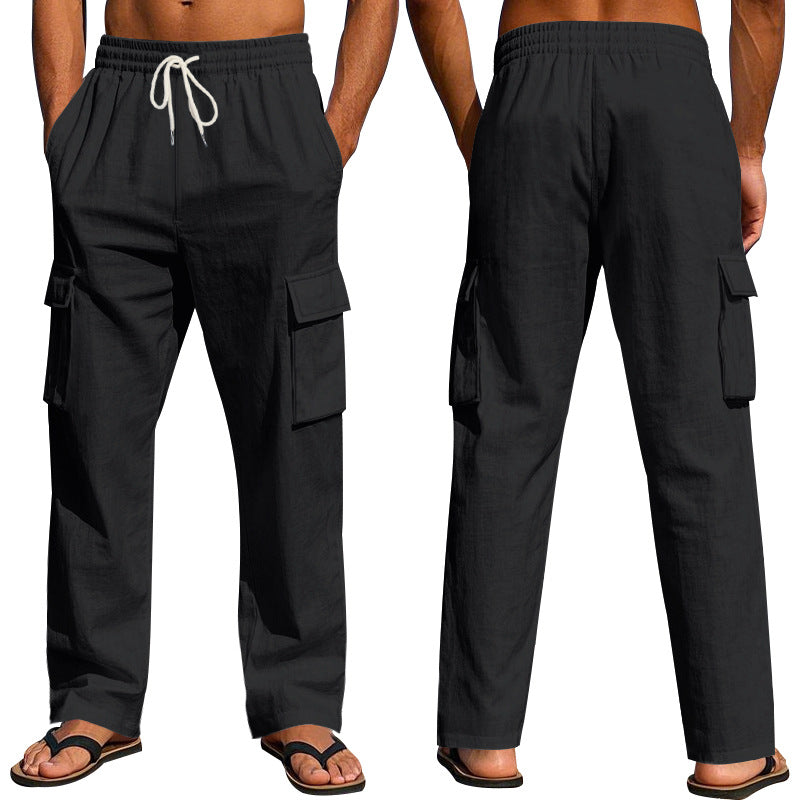 Herre cargo-bukser lavet af let og åndbart stof med praktiske sidelommer Stilla