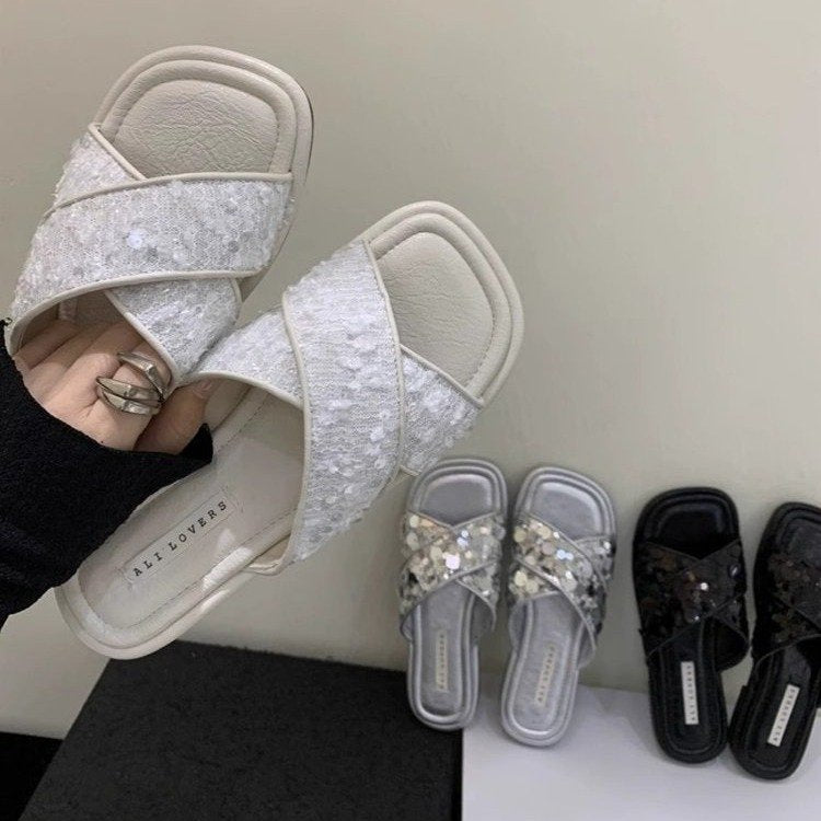 Dame Glitrende Sandaler med moderne Remdesign Stilla