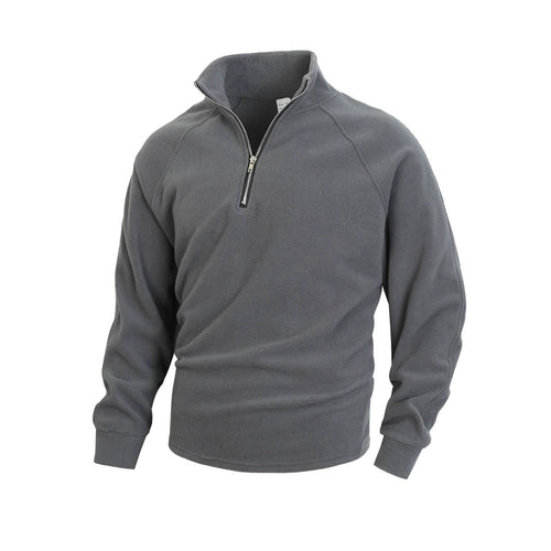 Herren fleece-pullover med halvmeter lynlås og elastiske manchetter Stilla