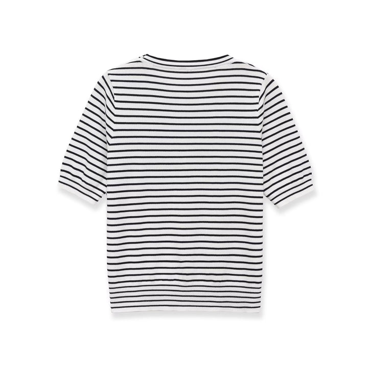 Dame stribet T-shirt med korte ærmer Skovae