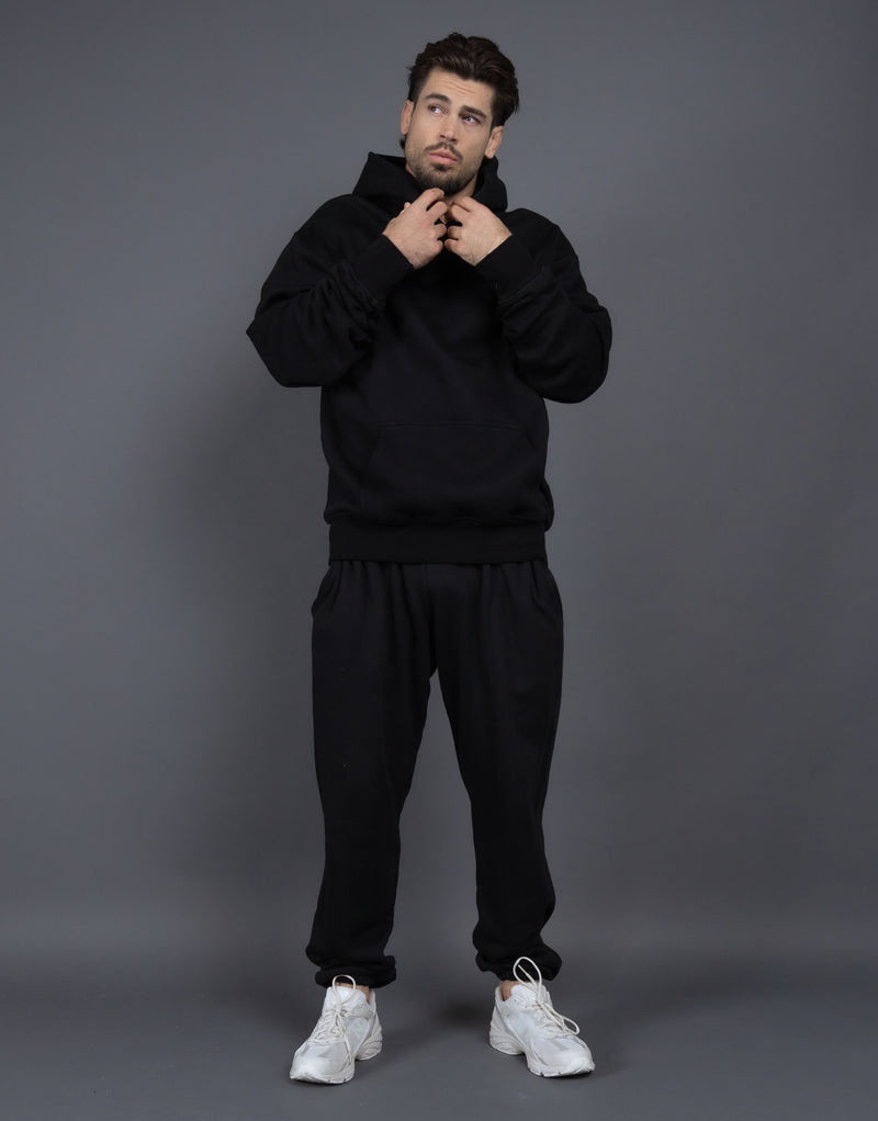 Herrer Behagelig bomulds-sweatsuit med praktiske lommer og elastisk talje Stilla