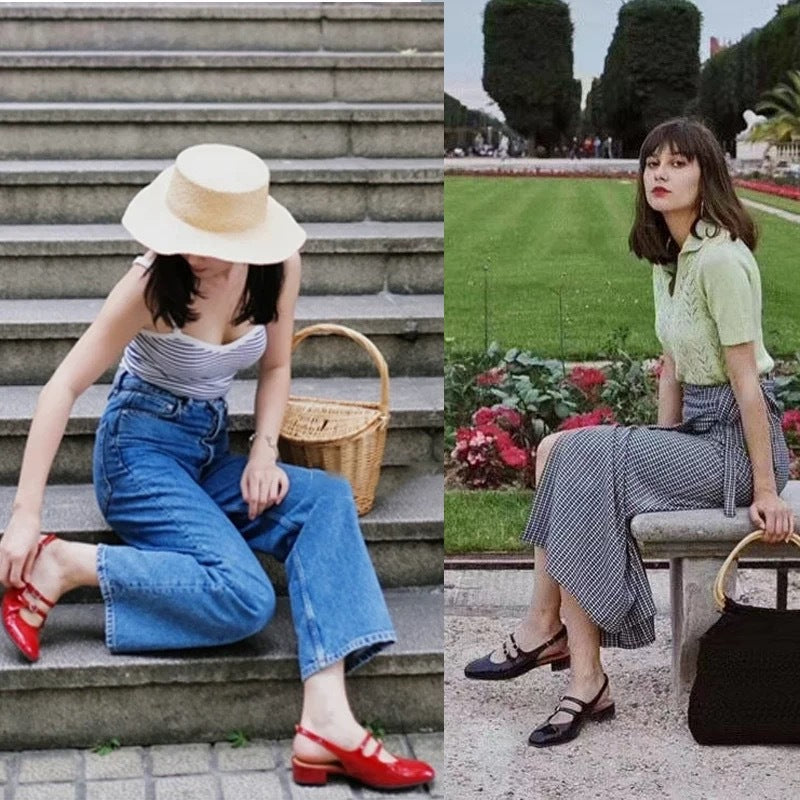 Dame Slingback Ballerinas med mode remme og elegant design Stilla