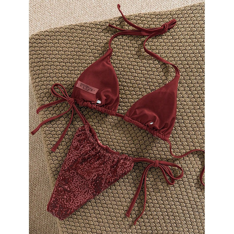 Dame funktionel bikini sæt med elastiske bindebånd Skovae