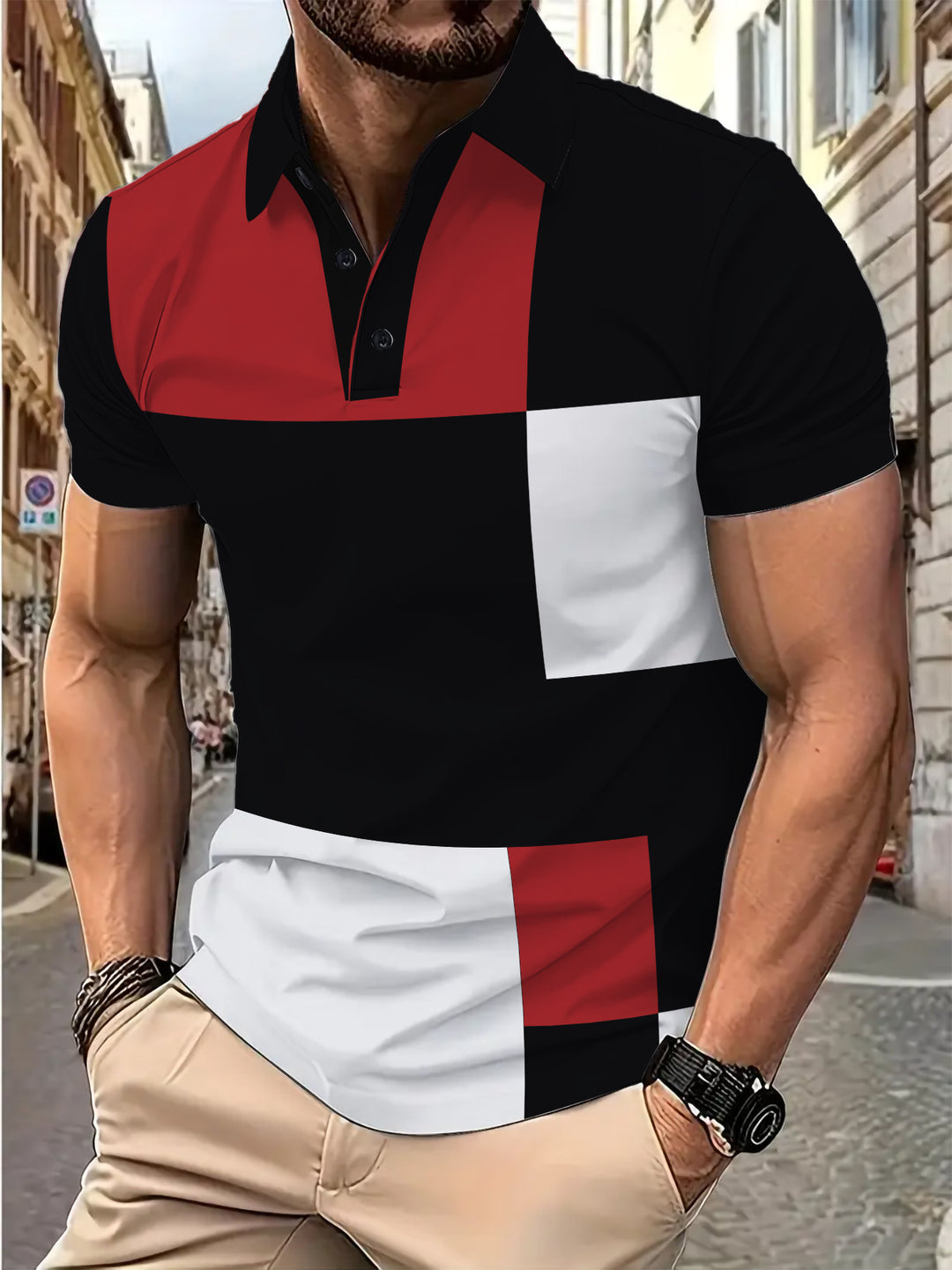 Herrer Poloshirt med moderne blokdesign og åndbare egenskaber Stilla