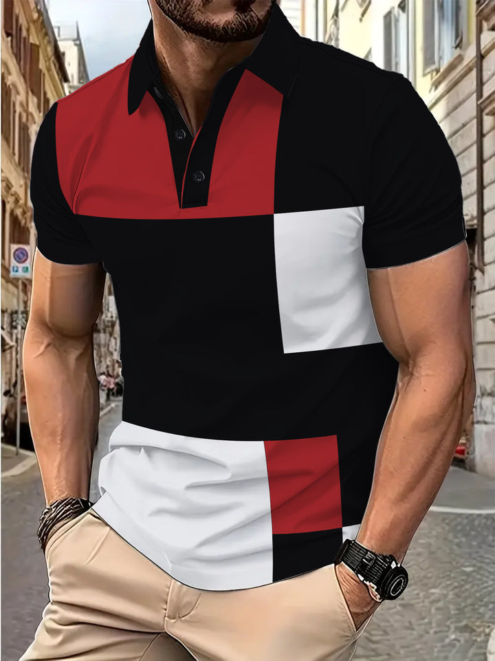 Herrer Poloshirt med moderne blokdesign og åndbare egenskaber Stilla