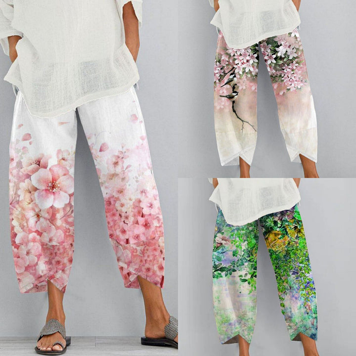 Stilla | Trendy Print Split Ni-Punkt Bukser