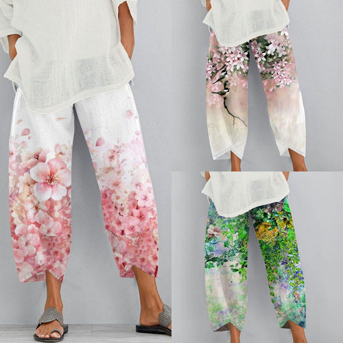 Stilla | Trendy Print Split Ni-Punkt Bukser