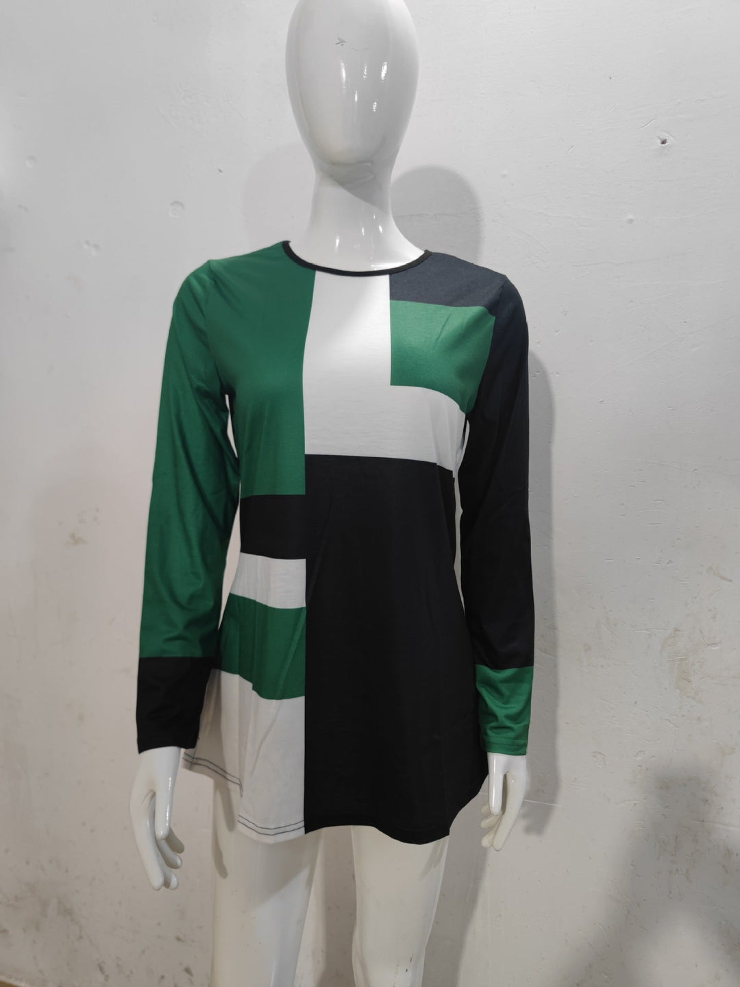 Stilla | Trendy Print Rund Hals Lange Ærmer Top