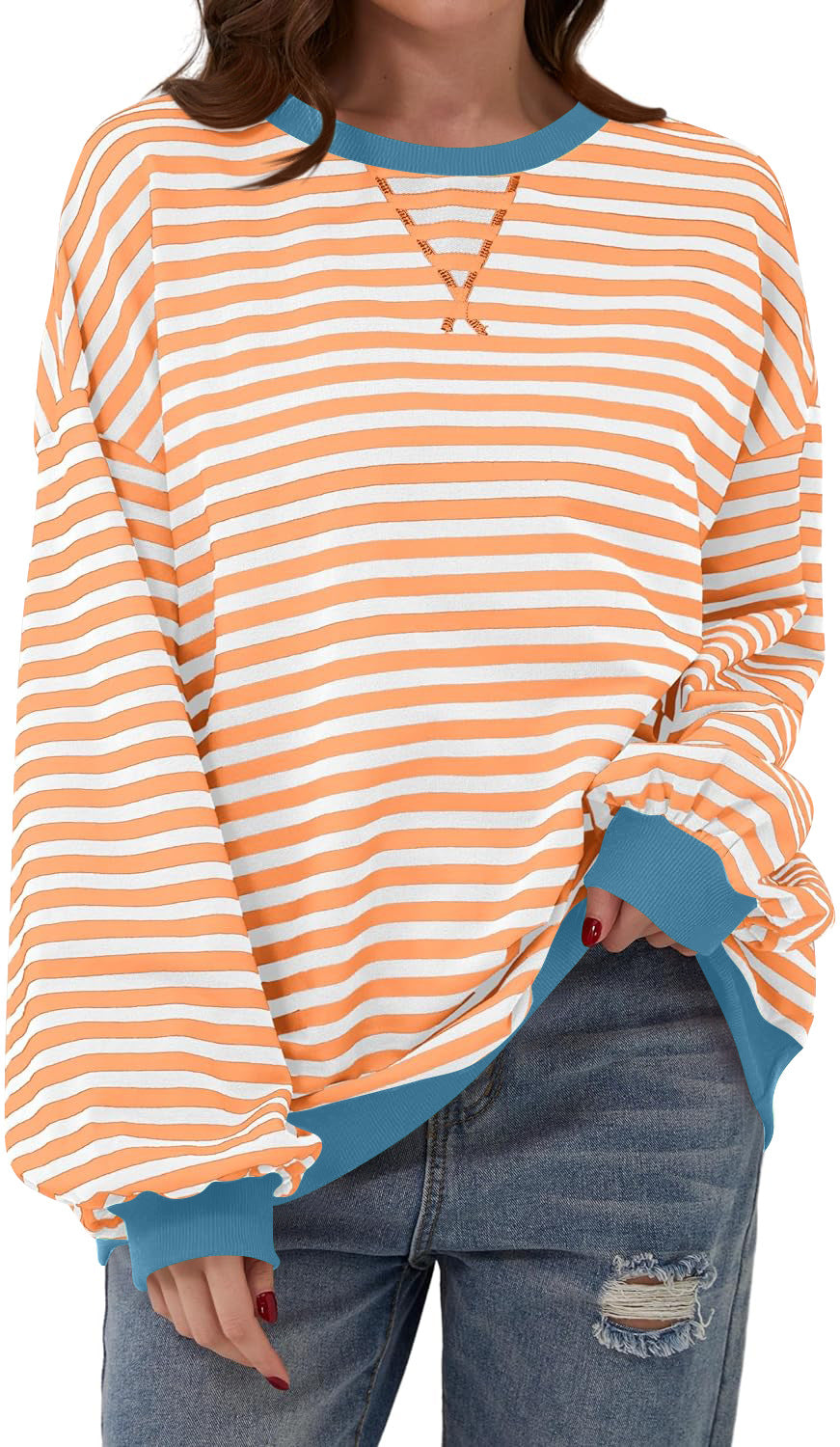 Stilla | Casual, Stribet Pullover Med Løs Pasform