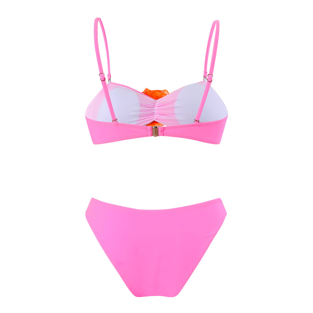 Dame Bikini-sæt med blomsterdetalje og justerbare stropper Stilla