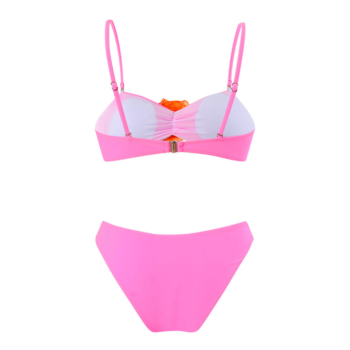 Dame Bikini-sæt med blomsterdetalje og justerbare stropper Stilla