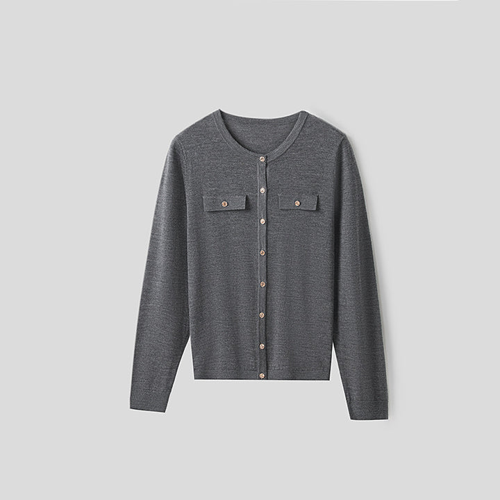 Dame Klassisk Knap-Front Cardigan Stilla
