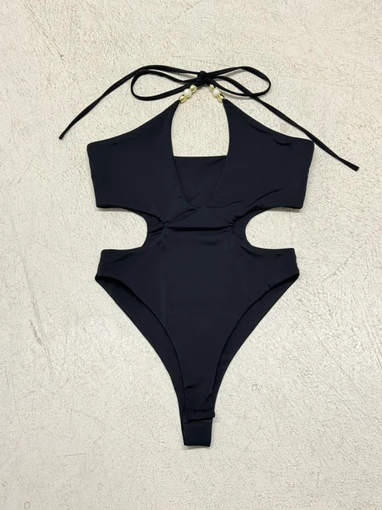 Damen Cut-Out Badeanzug mit Raffungen und verstellbaren Trägern Skovae