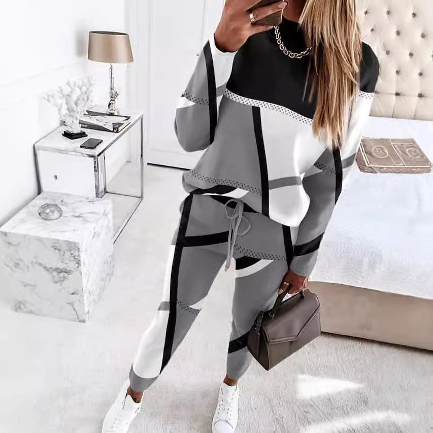 Dame mode sportdragt-sæt med grafisk design Stilla