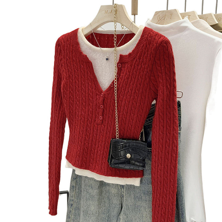 Femme Struktureret Knap-Cardigan Stilla
