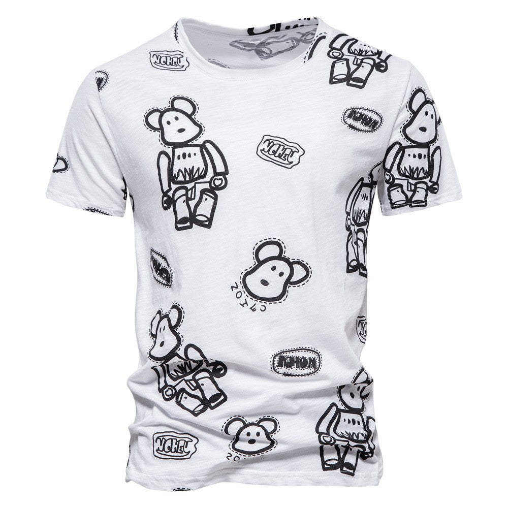 Herren T-Shirt med iøjnefaldende grafikdesign og blødt bomuldsstof Stilla