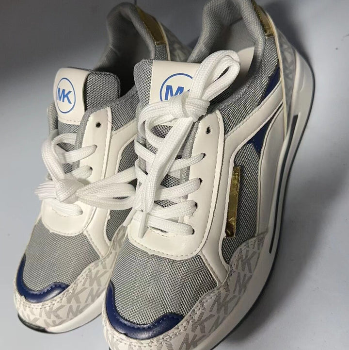 Dame modiske Sneakers med åndbart tekstil- og læderkombination Stilla
