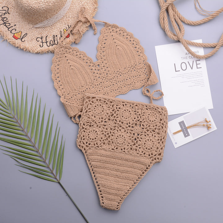 Dame hæklede bikini-sæt med kvalitetsmønster og justerbar top Stilla