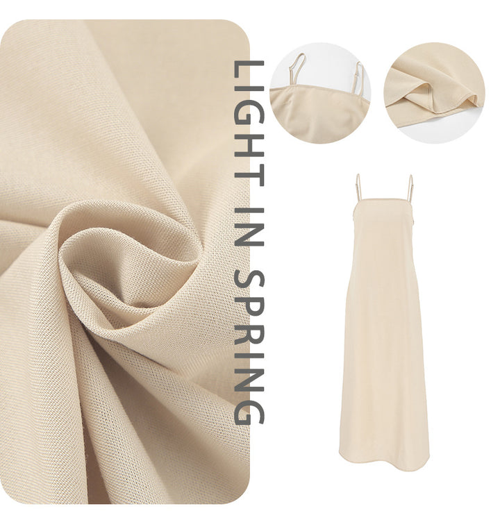 Dame Maxikjole med smalle stropper og elegant drapering Stilla
