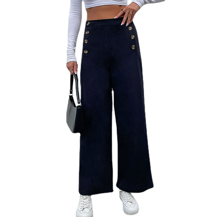 Dame Tailored Loose Bukser med Knapdetaljer Stilla