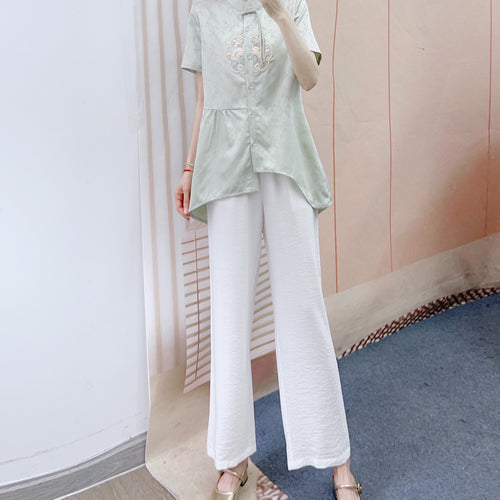Dame Elegant og flydende bluse tunika med stilfulde detaljer Stilla