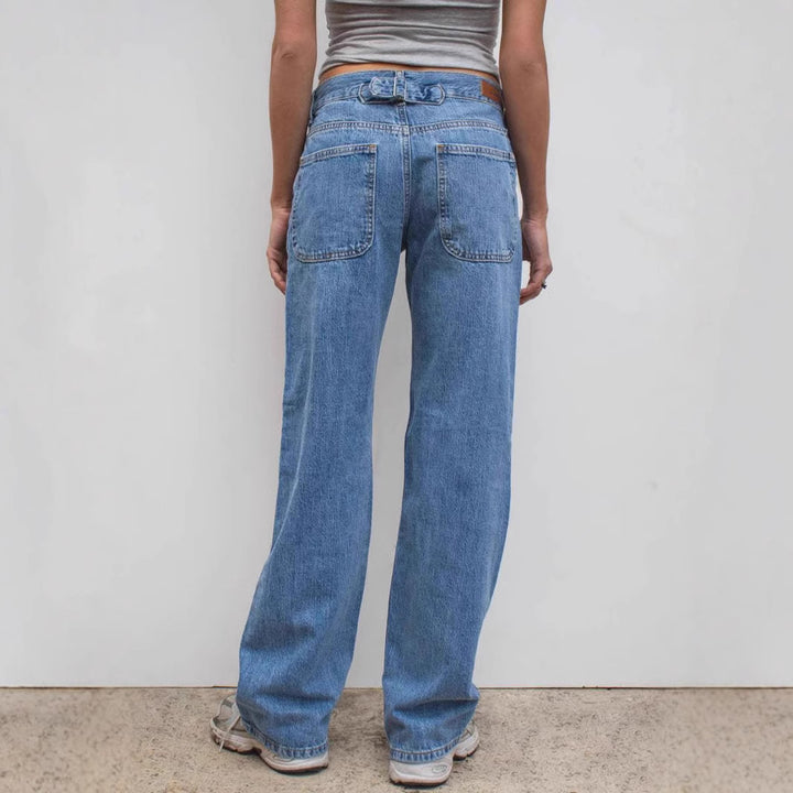 Dame Løst skårne Vintage-Jeans med afslappet flair Stilla