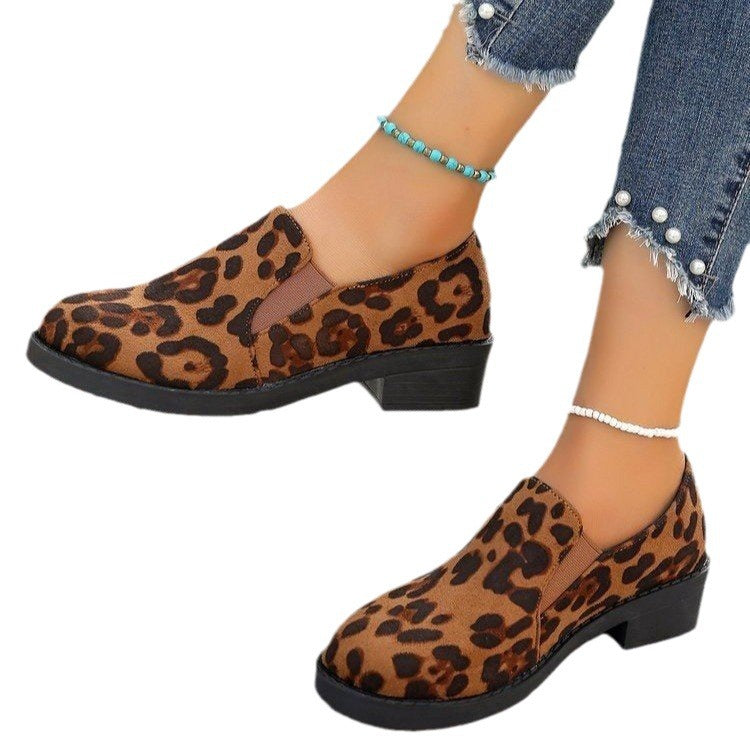 Dame elegante mokkasiner med mode leopardmønster Stilla