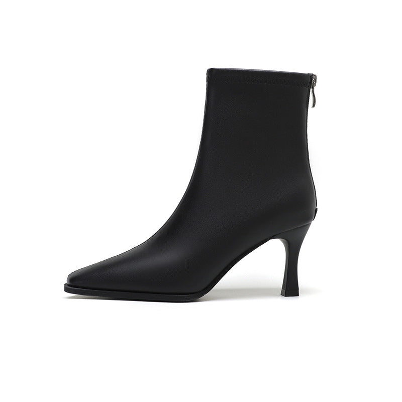 Femme Spids-Tå High-Heel Støvletter med Lynlås Stilla