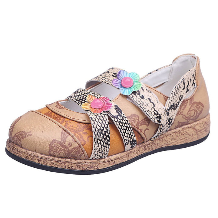Dame Komfortable Sandaler med floral design og elastiske remme Stilla