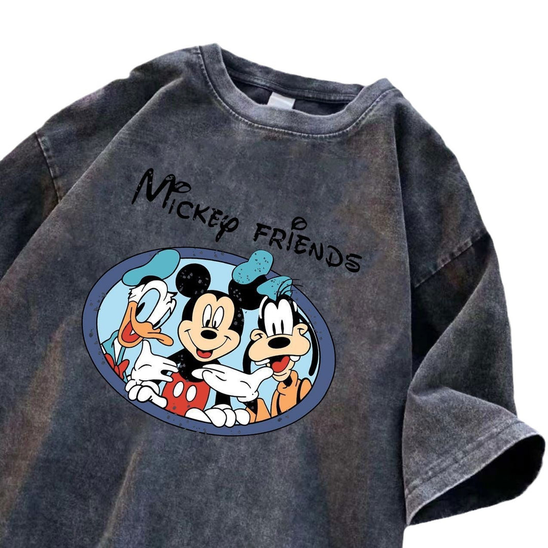 Dame T-shirt med vintage Mickey Mouse grafik Stilla