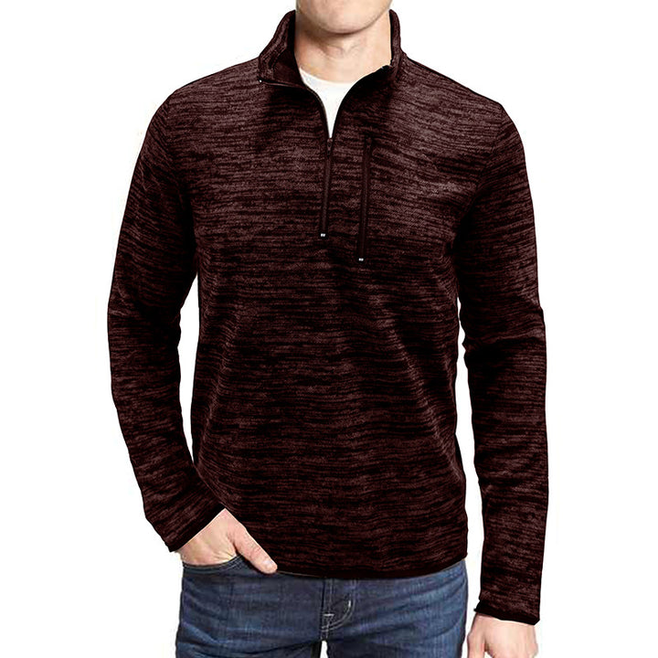 Herrer sweatshirt med stegende krave og moderne strukturer Stilla