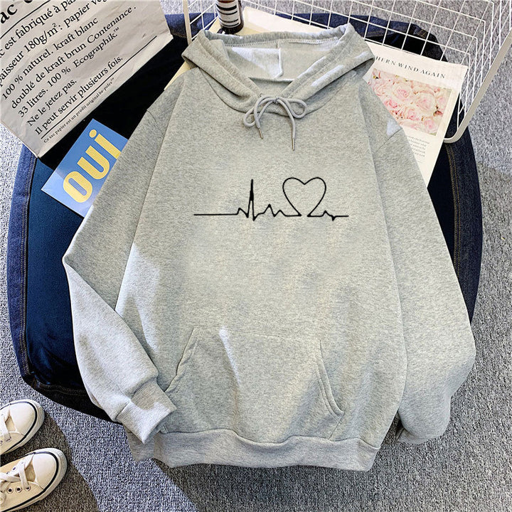 Kvinders hoodie med hjerte banksymptom Skovae