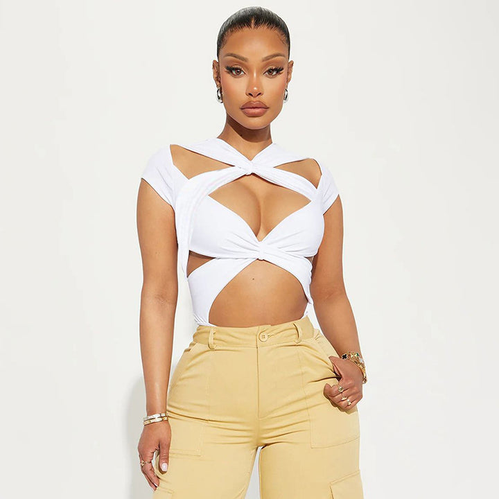 Dame Cut-Out Body med kreativt indpakningsdesign Skovae
