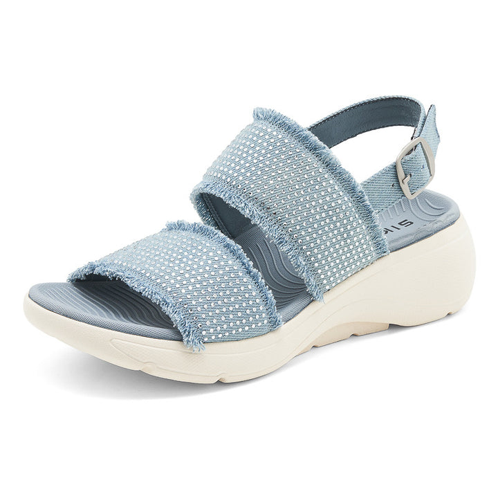 Dame sandaler med glitrende accenter og ergonomisk sål Stilla