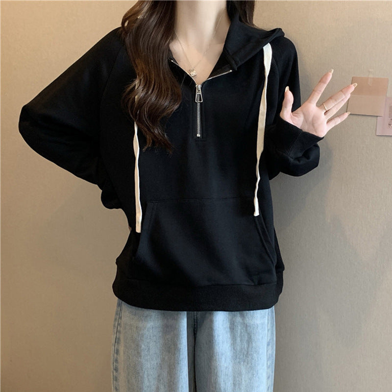 Femme Zip-Up Hættetrøje Sweatshirt med blødt fleecefor Stilla