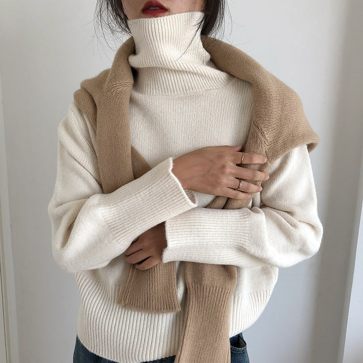 Kvinders Cozy Turtleneck Sweater lavet af Fine Knit Stilla
