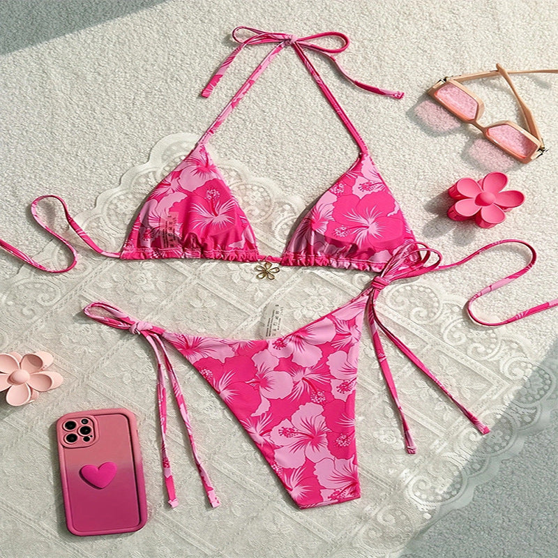 Dame justerbar Triangle String Bikini Sæt Stilla