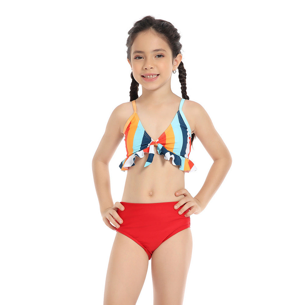 Dame bikini-sæt med glædeligt flæsedesign og justerbare stropper Stilla