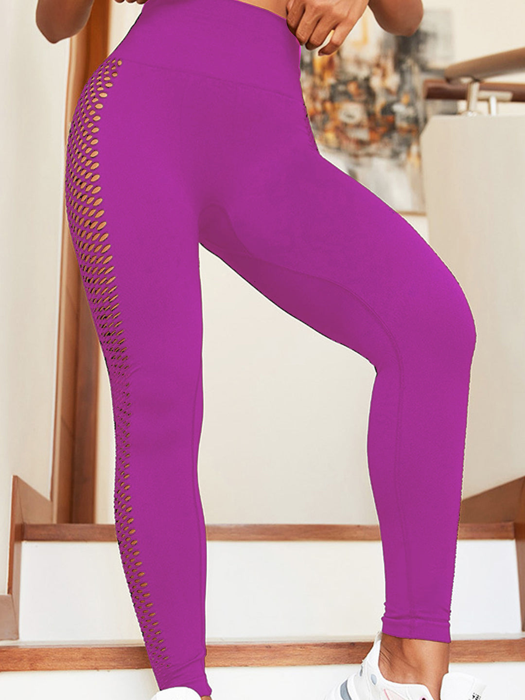 Dame Sporty Leggings med netdesign og høj talje Stilla