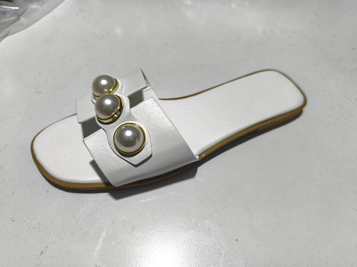 Damer elegante pantolettter med dekorative perleaccent og komfortabel fodseng Stilla