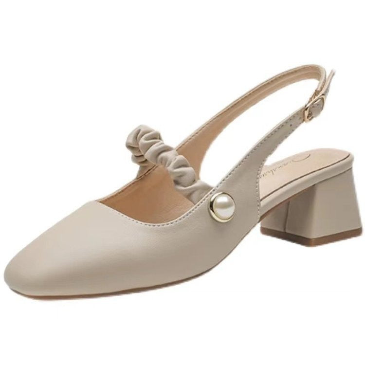 Dame Slingback-pumper med fashionabel kæde- og perleaccent Stilla