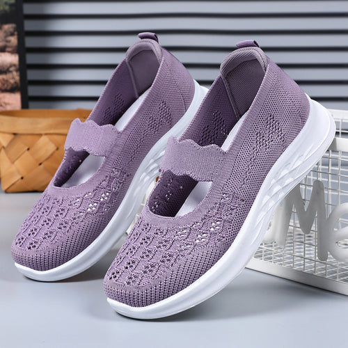 Femme Åndbare Slip-On Mary Jane Sneakers med Komfort Stretch-Overdel Stilla