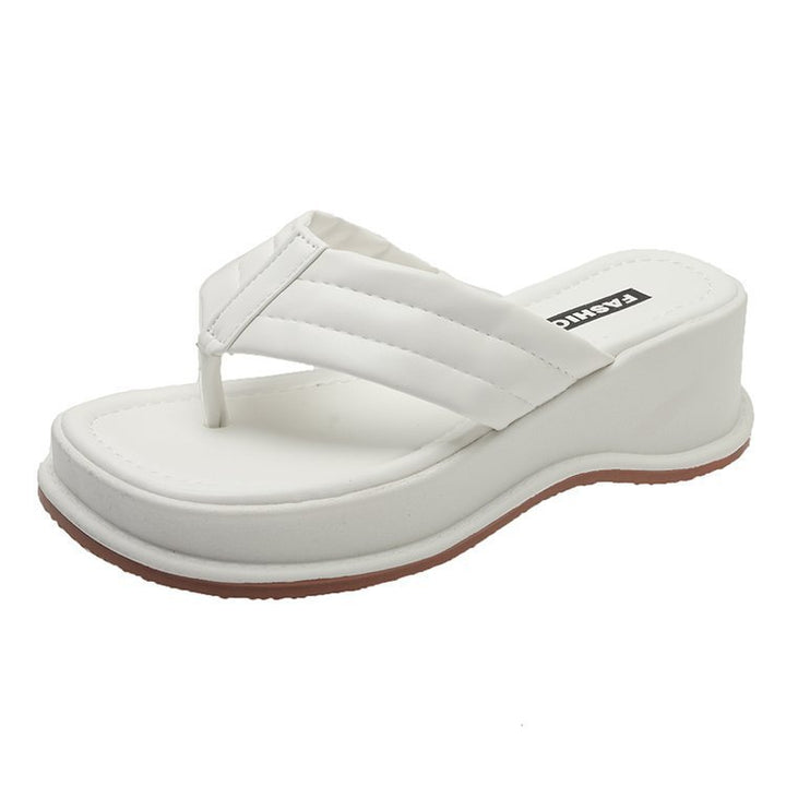 Dame modische Flip-Flops med høj plateau og komfortabelt fodseng Stilla