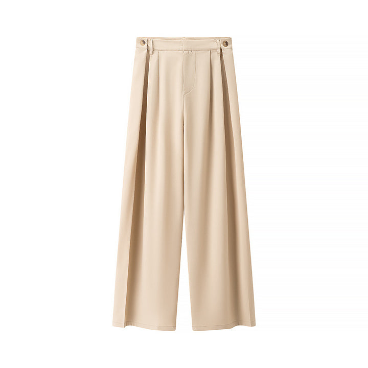 Femme Elegante Draperet Crop Top og Bred Bukser Sæt Stilla